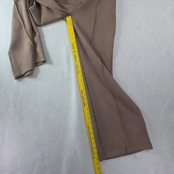 Scoop Front Seamed Wide Leg Pants Woman's XS Brown Pockets Casual Business NWT - Picture 5 of 9